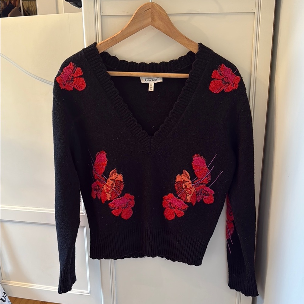 & Other Stories Black Floral Sweater